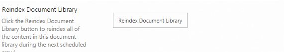 Reindex Document Library